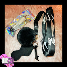 Load image into Gallery viewer, Black Nike Lanyard Set